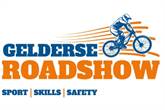 tekst gelderse roadshow met tekening van fietser