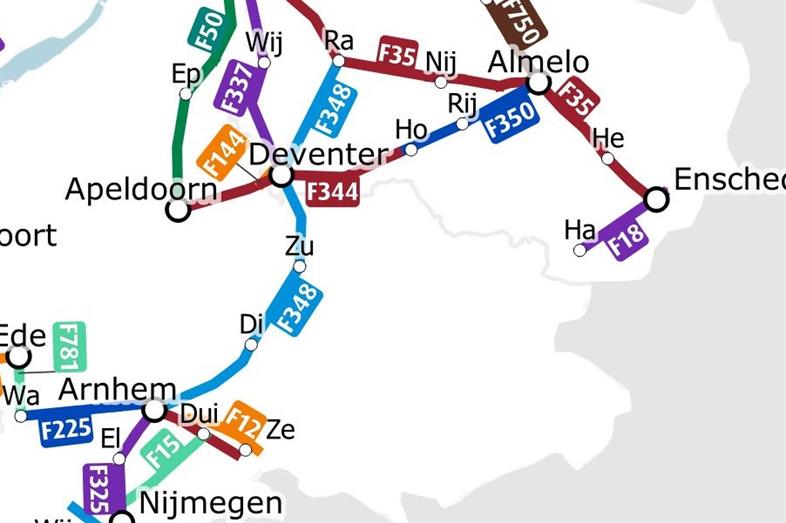routes op kaart